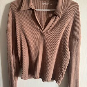 Abercrombie & Fitch Brown Waffle knit Shirt